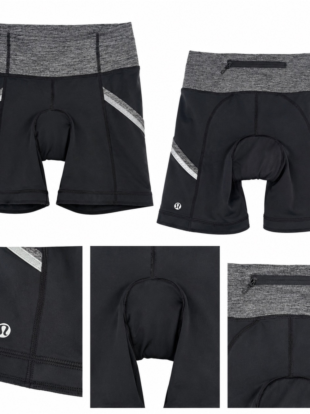 🚲 Lululemon Padded Cycling Shorts | Black & Grey | Women’s Size 4